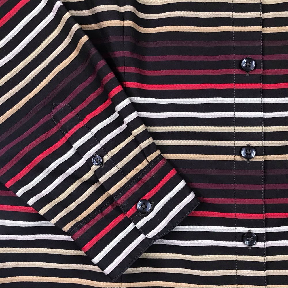 🎈SALE Coldwater Creek Classic Striped Blouse Size S No Iron Fitted Autumn Fall - Picture 5 of 15